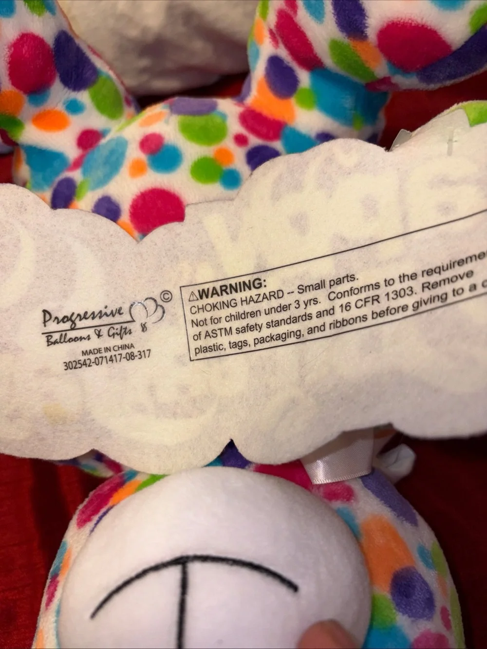 Bear happy birthday Multicolor Polka Dot Plush Bear - Rainbow Dots